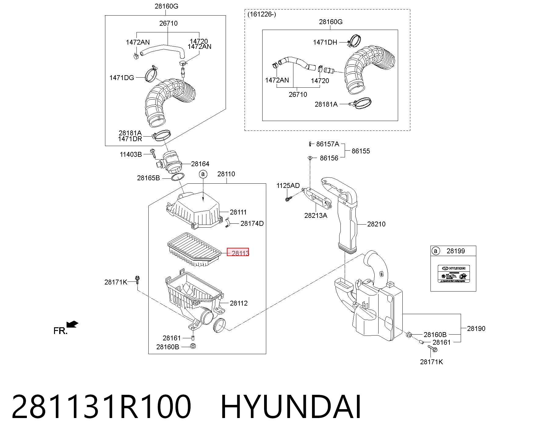 281131R100 Hyundai/Kia Filtr powietrza