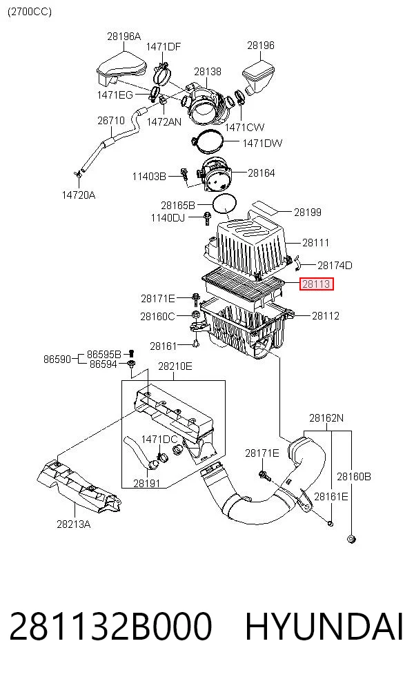 281132B000 Hyundai/Kia Filtr powietrza