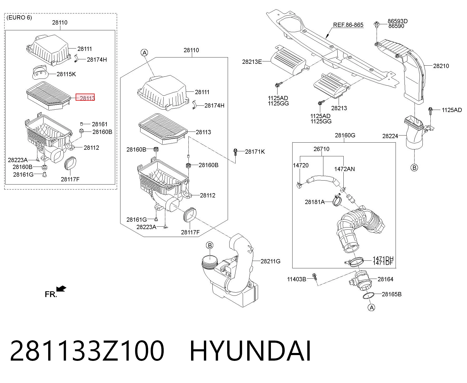 281133Z100 Hyundai/Kia Filtr powietrza