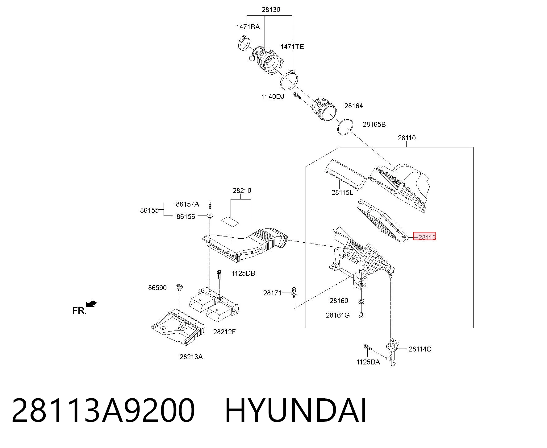 28113A9200 Hyundai/Kia Filtr powietrza
