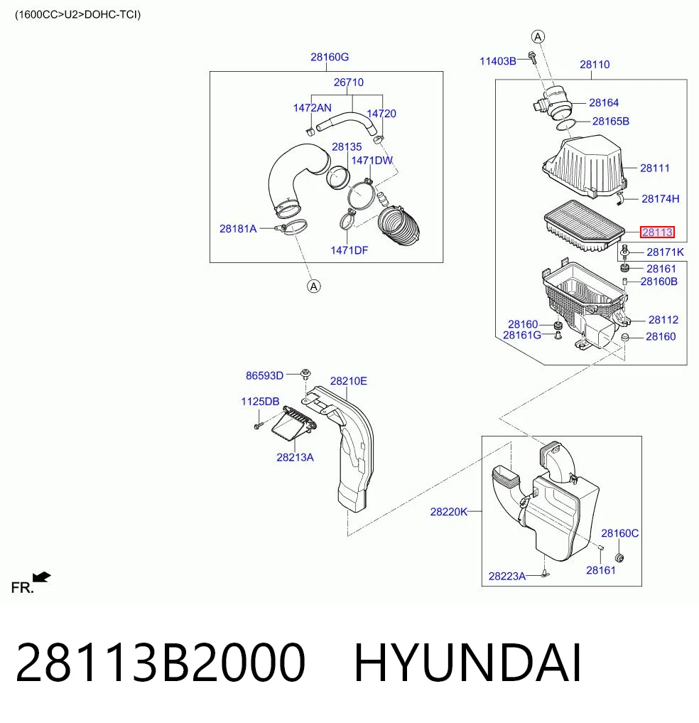 28113B2000 Hyundai/Kia Filtr powietrza