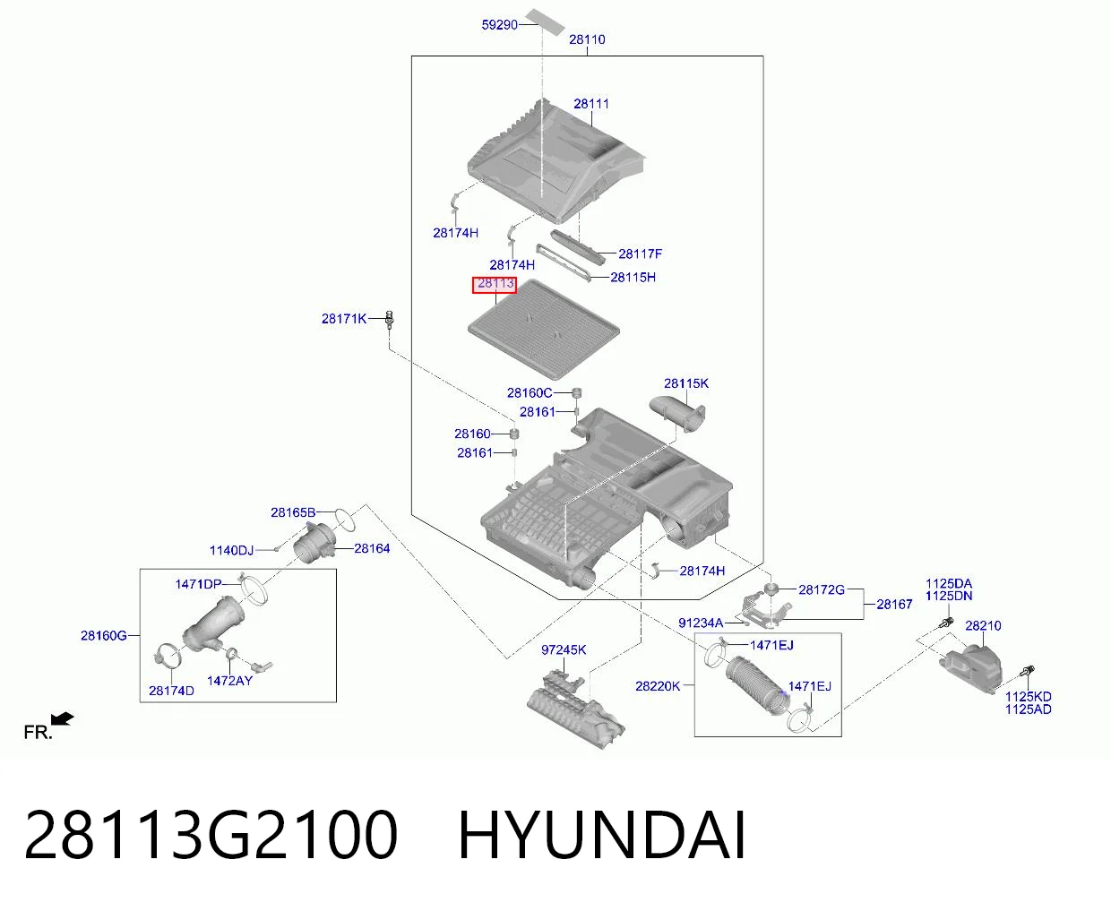 28113G2100 Hyundai/Kia Filtr powietrza
