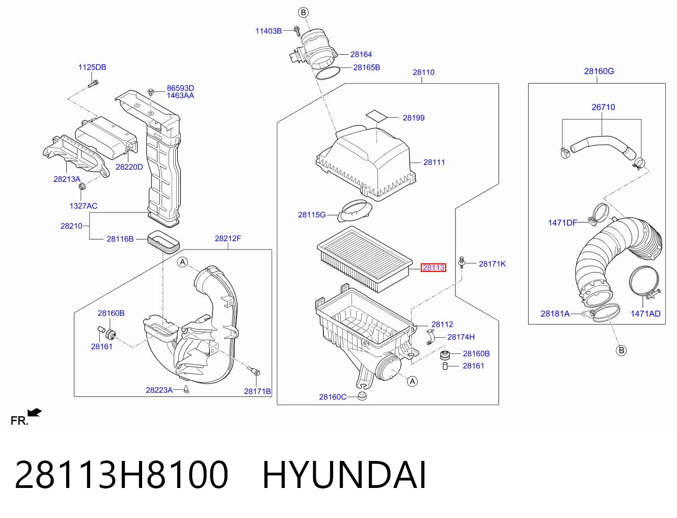 28113H8100 Hyundai/Kia Filtr powietrza
