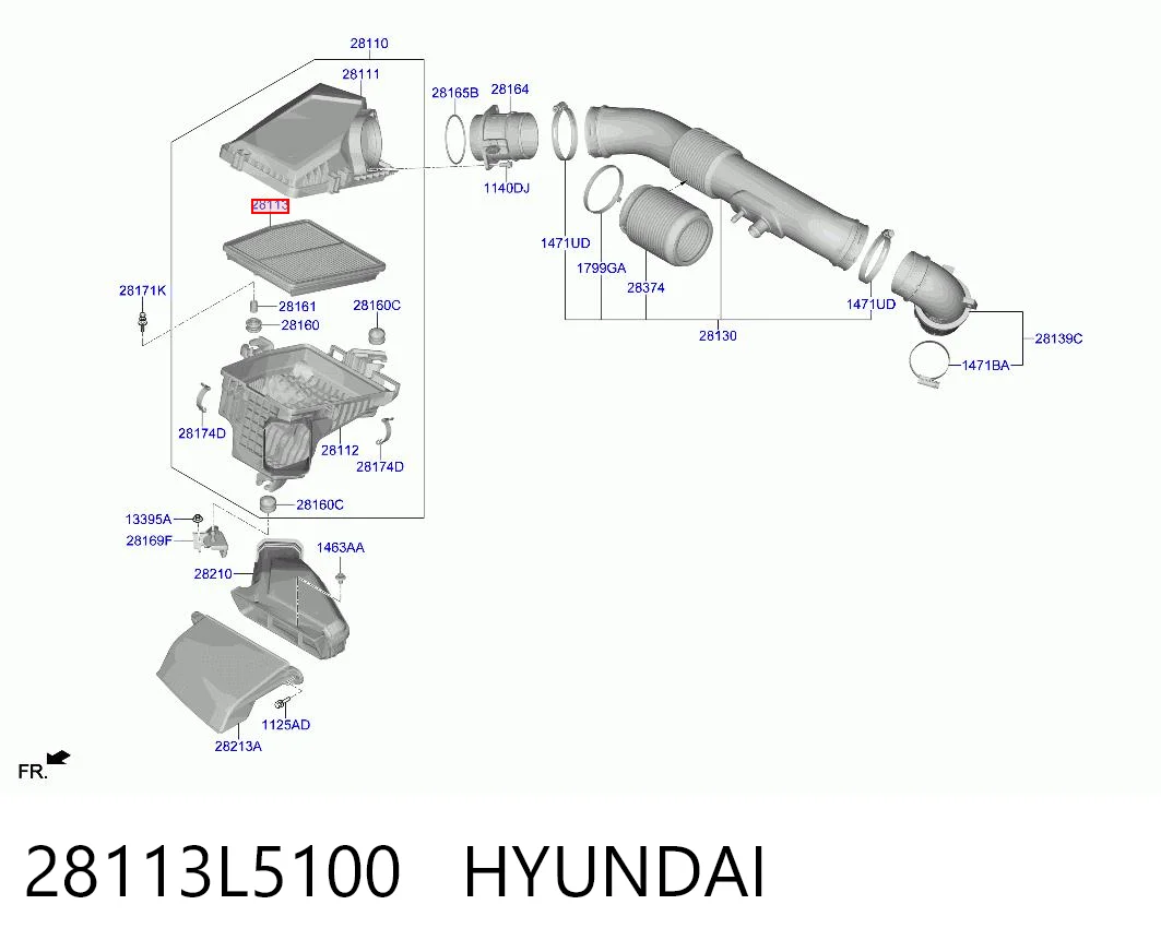 28113L5100 Hyundai/Kia Filtr powietrza