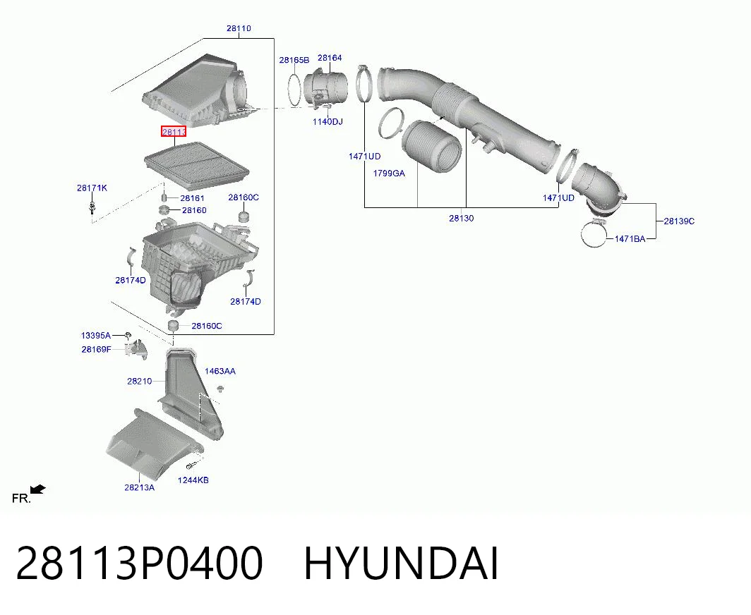 28113P0400 Hyundai/Kia Filtr powietrza