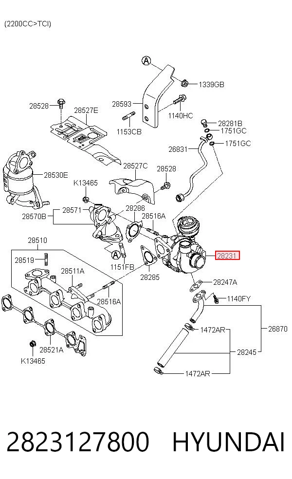 2823127800 Hyundai/Kia Turbina