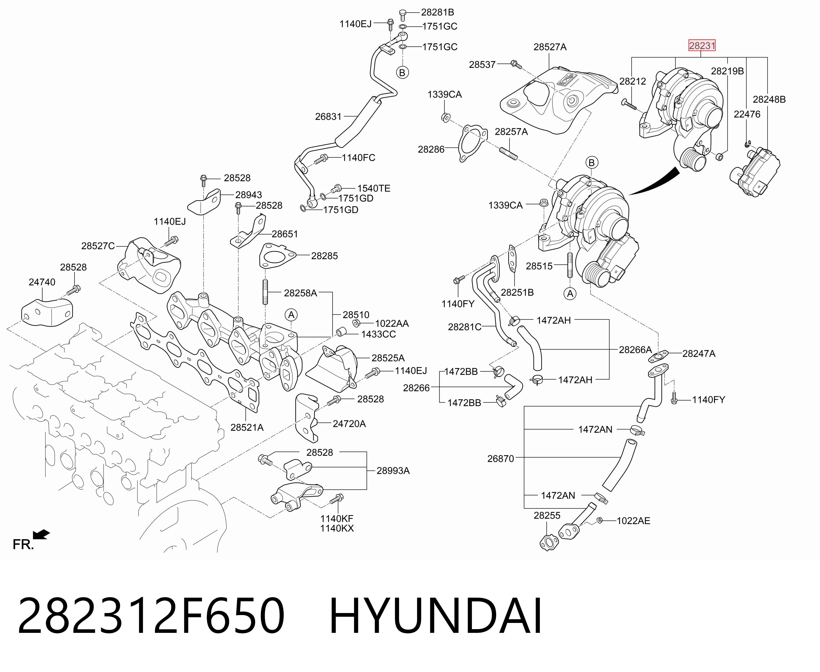 Turbina do Hyundai Santa Fe IV TM, TMA