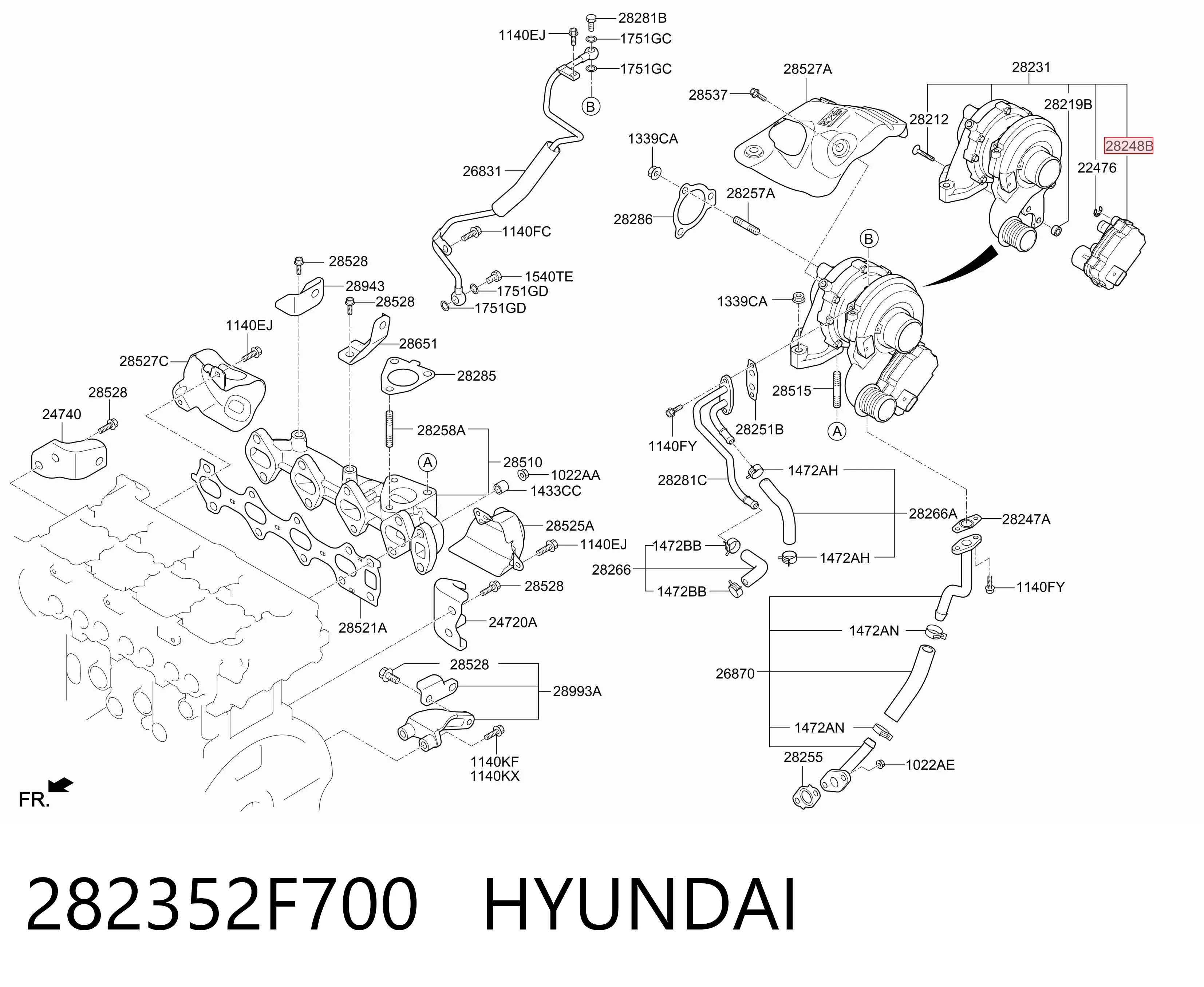 282352F700 Hyundai/Kia Zawór (aktuator) sterowania turbiną