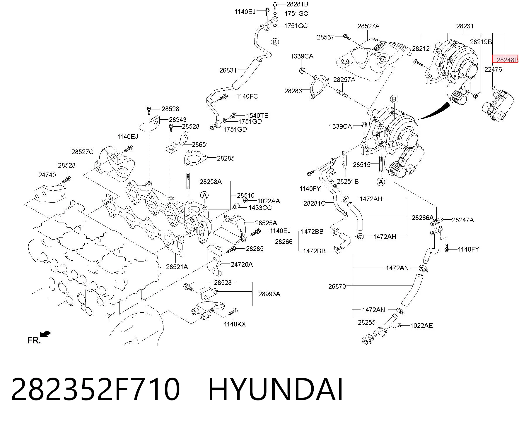 282352F710 Hyundai/Kia Zawór (aktuator) sterowania turbiną