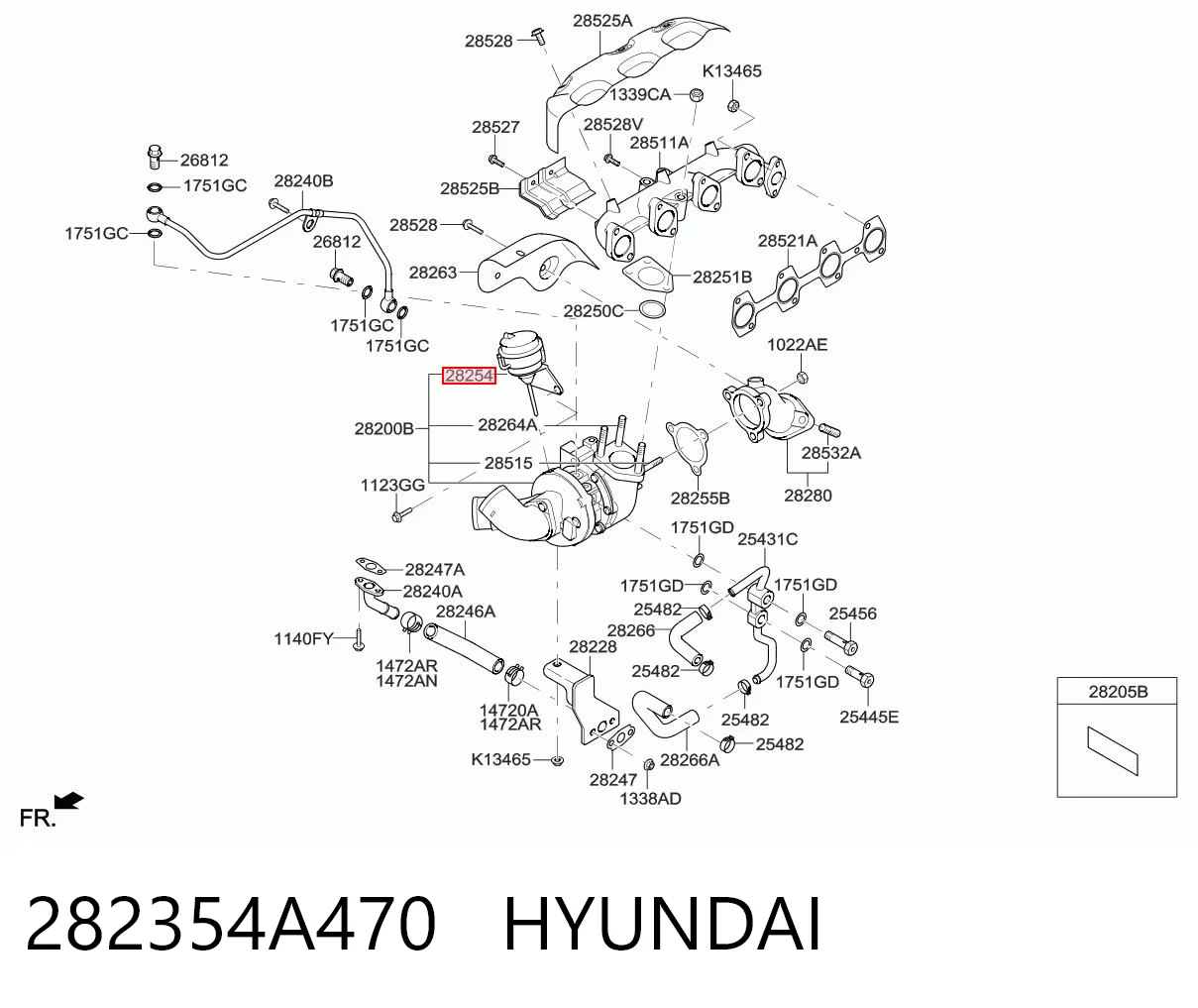 282354A470 Hyundai/Kia Zawór (aktuator) sterowania turbiną