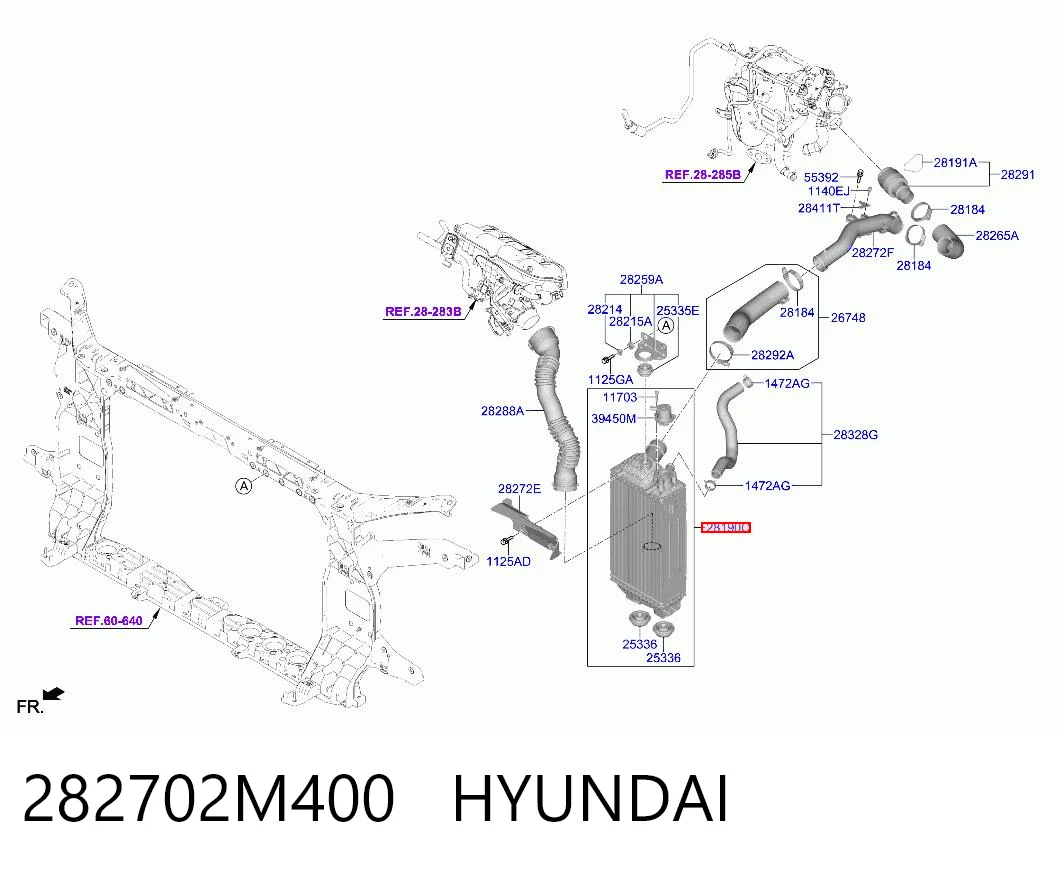 282702M400 Hyundai/Kia Chłodnica intercoolera