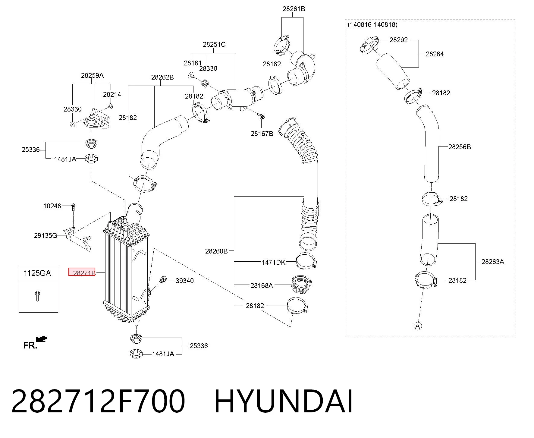 282712F700 Hyundai/Kia Chłodnica intercoolera