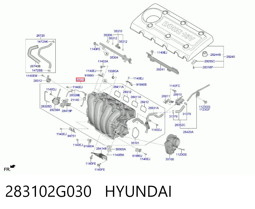 Kolektor ssący do Hyundai Tucson TM