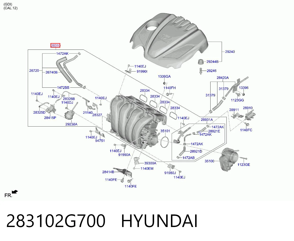 283102G700 Hyundai/Kia Kolektor ssący