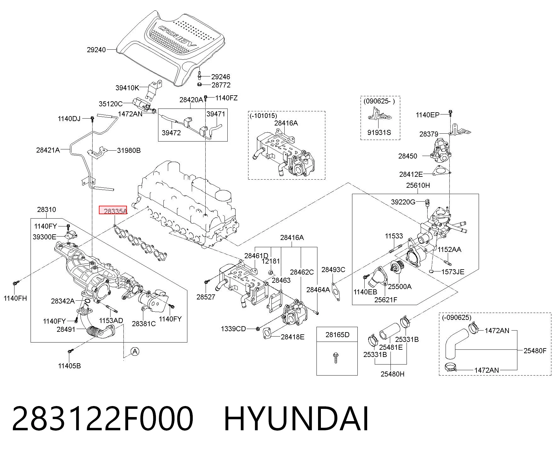 Uszczelka kolektora ssącego do Hyundai Tucson III TL