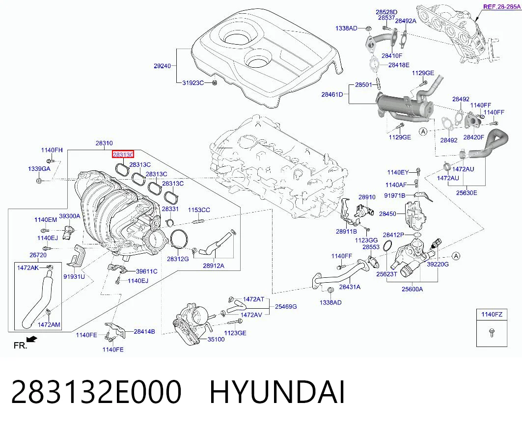 283132E000 Hyundai/Kia Uszczelka kolektora ssącego