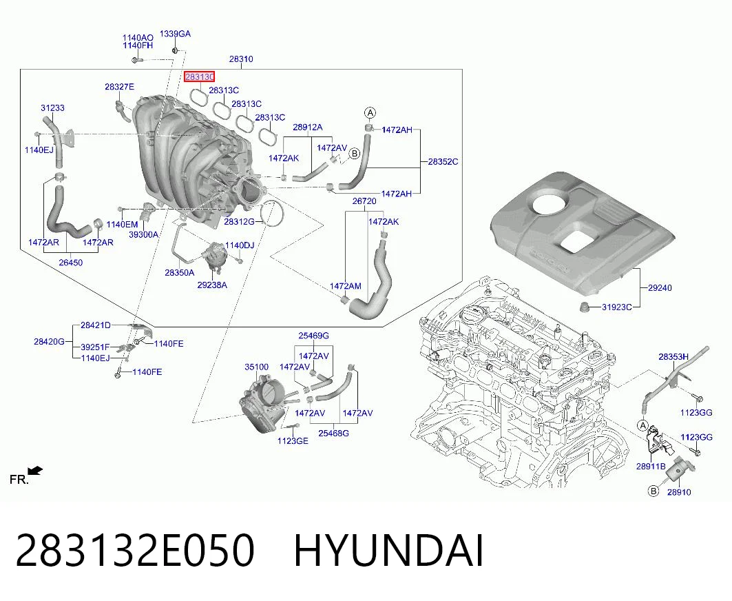 283132E050 Hyundai/Kia Uszczelka kolektora ssącego
