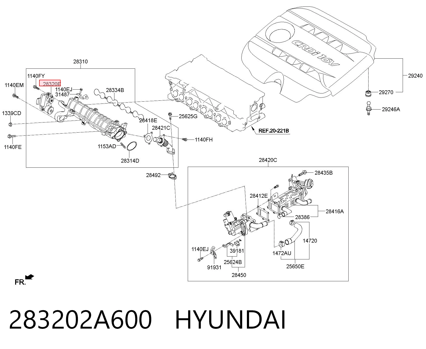 283202A600 Hyundai/Kia Aktuator klap kolektora ssącego