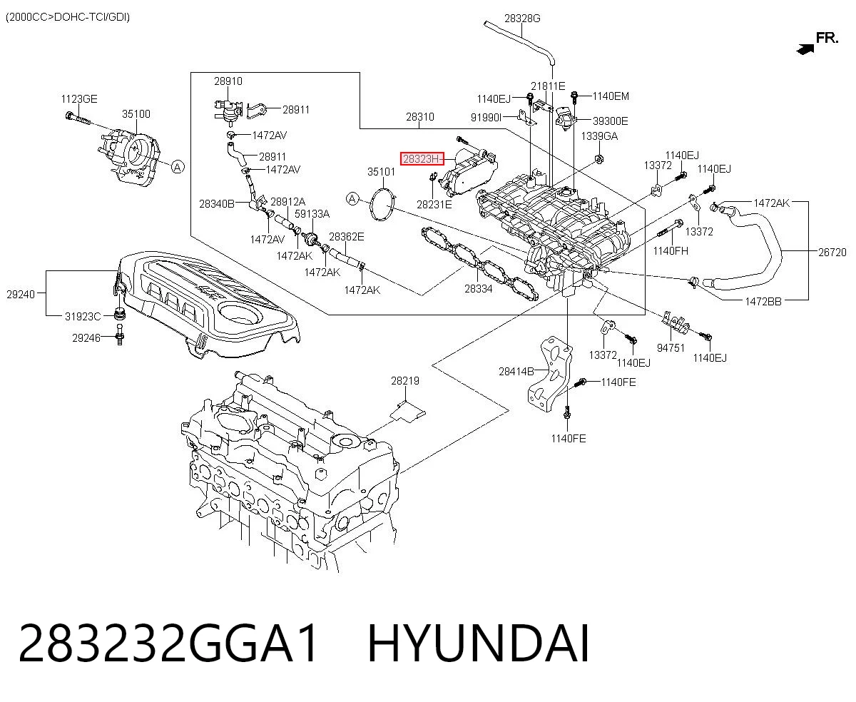 283232GGA1 Hyundai/Kia Aktuator klap kolektora ssącego