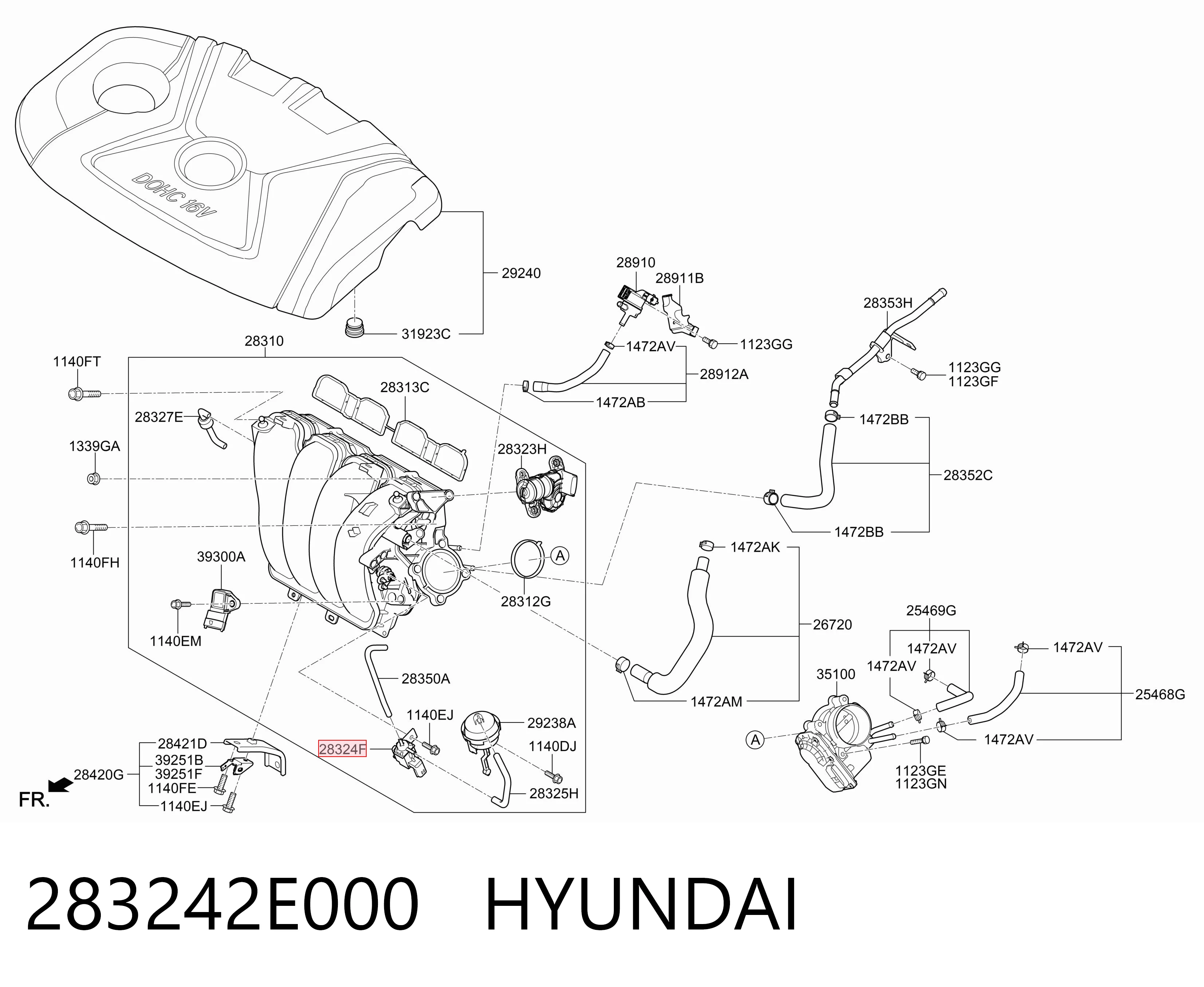 283242E000 Hyundai/Kia Solenoid automatycznej skrzyni biegów