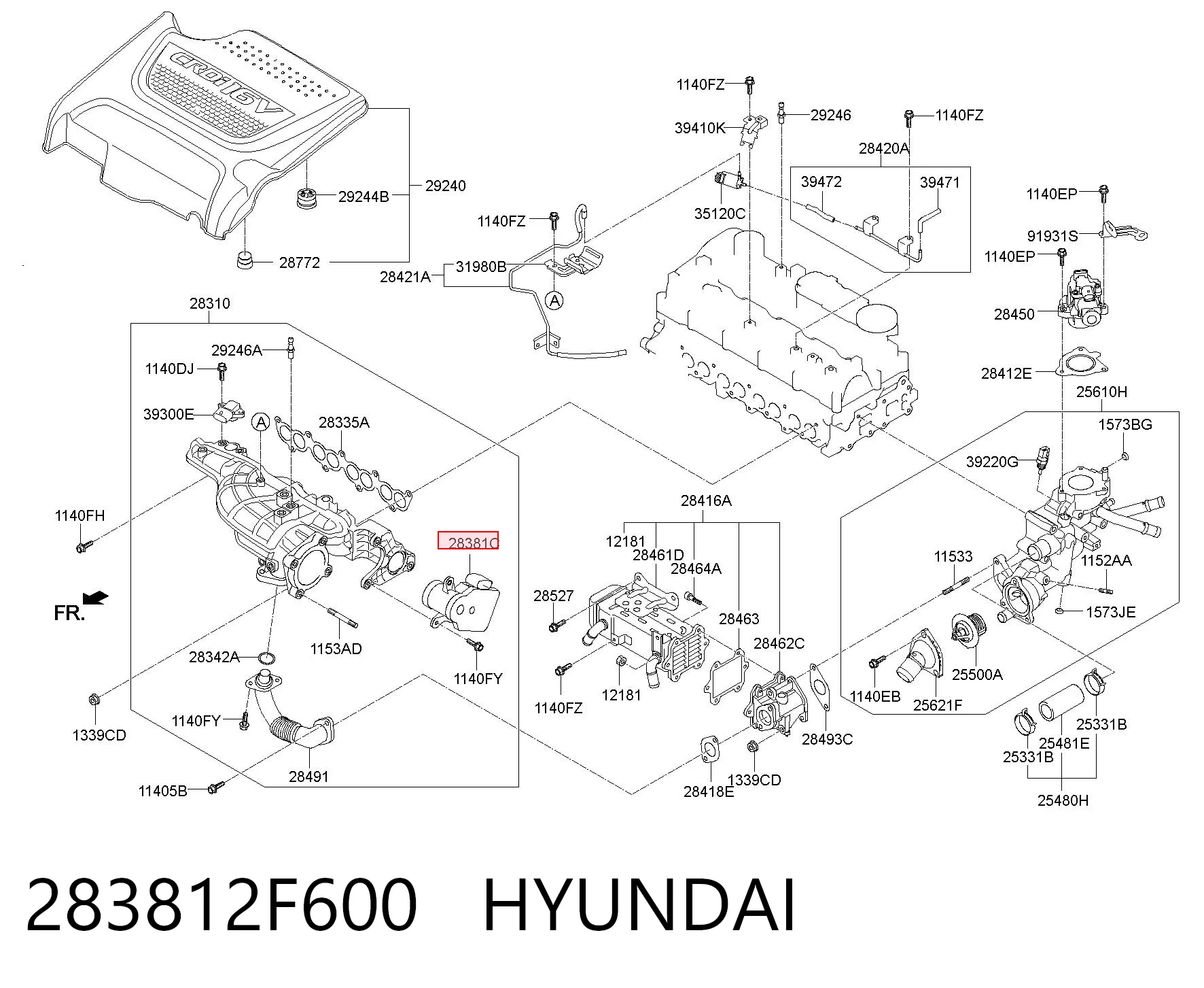283812F600 Hyundai/Kia Aktuator klap kolektora ssącego