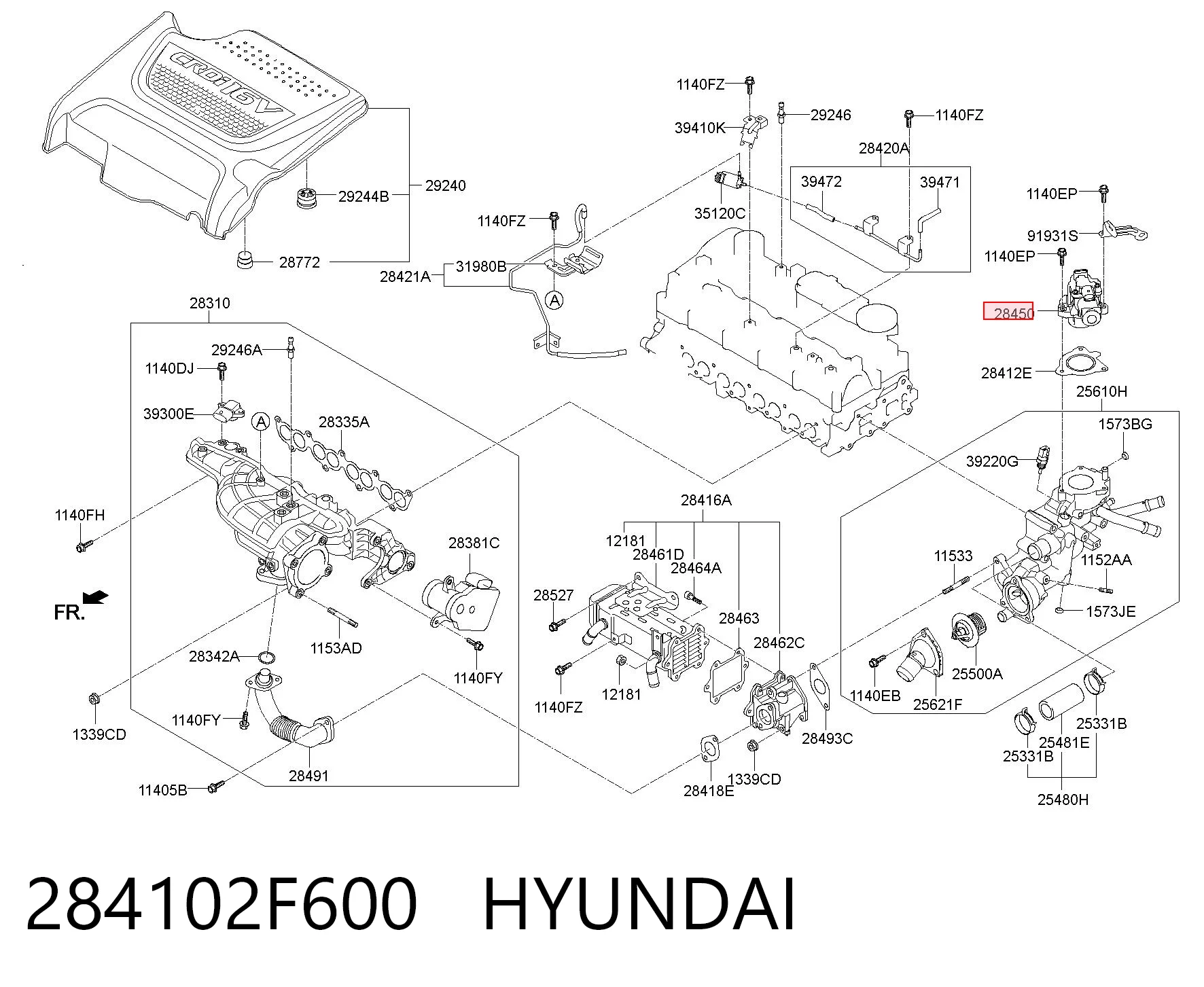 284102F600 Hyundai/Kia Zawór recyrkulacji spalin EGR