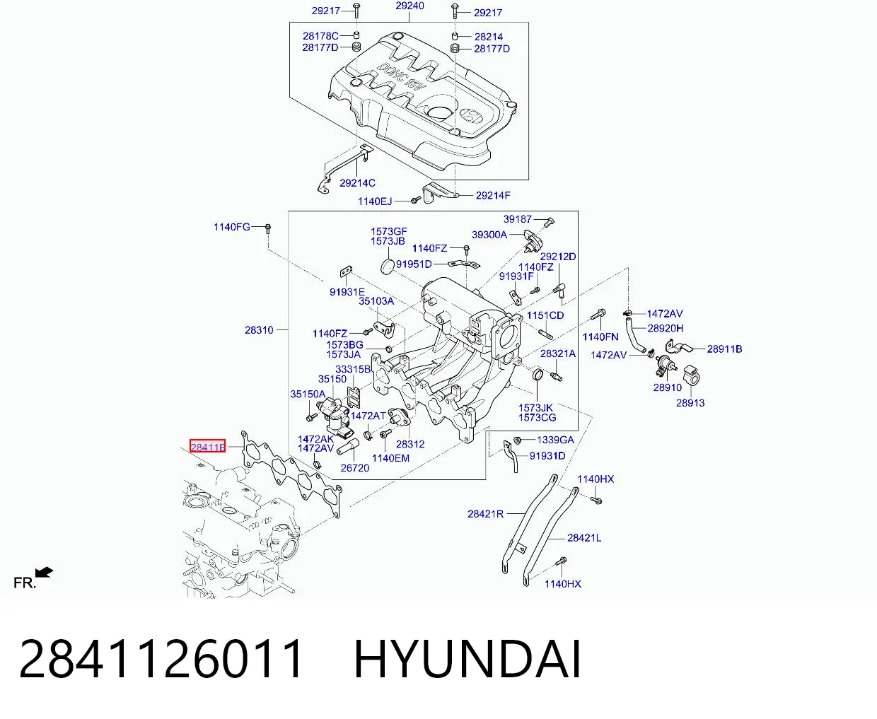 Uszczelka kolektora ssącego do KIA Rio II JB