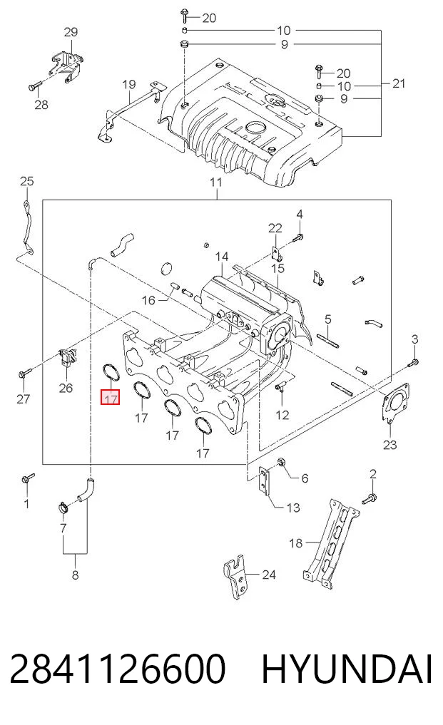 2841126600 Hyundai/Kia Uszczelka kolektora ssącego