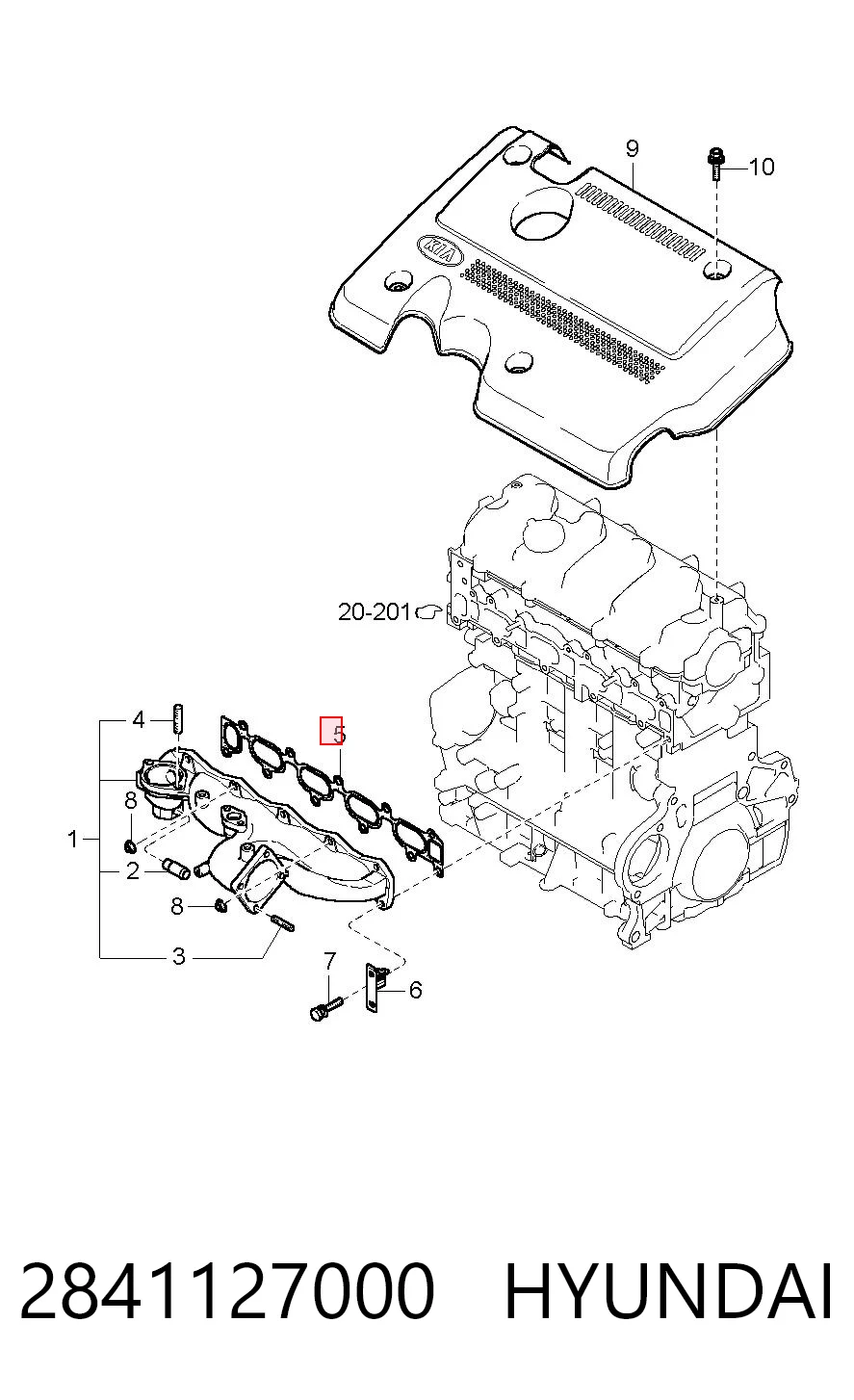 Uszczelka kolektora ssącego Hyundai Santa Fe I SUV (SM) (2000 - 2006) cena, od 10,30 USD