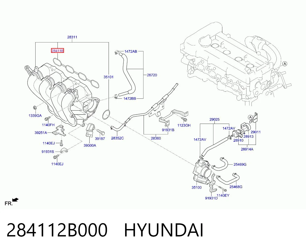 Uszczelka kolektora ssącego do KIA Cerato II TD