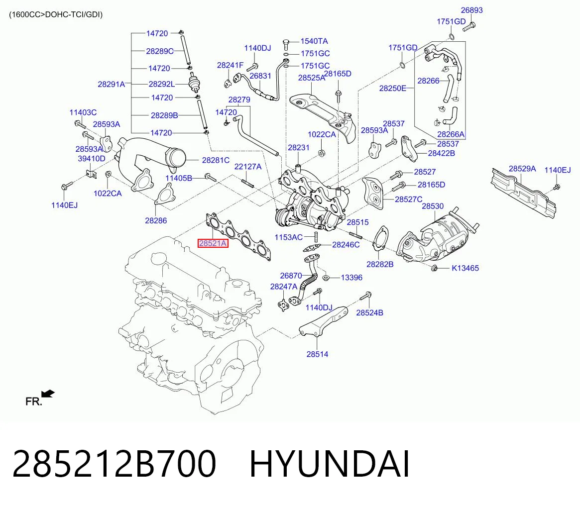 285212B700 Hyundai/Kia Uszczelka kolektora wydechowego