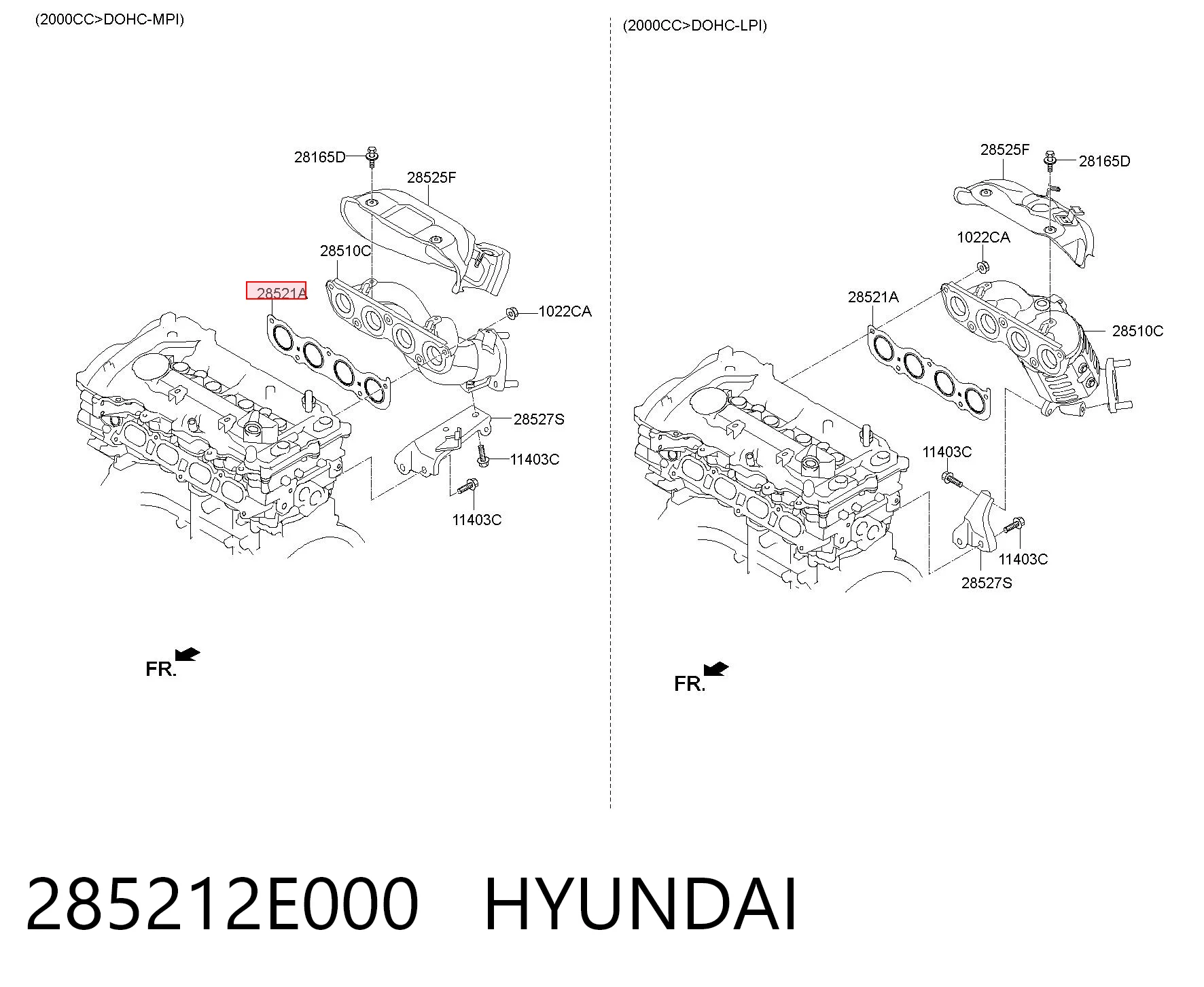 285212E000 Hyundai/Kia Uszczelka kolektora wydechowego