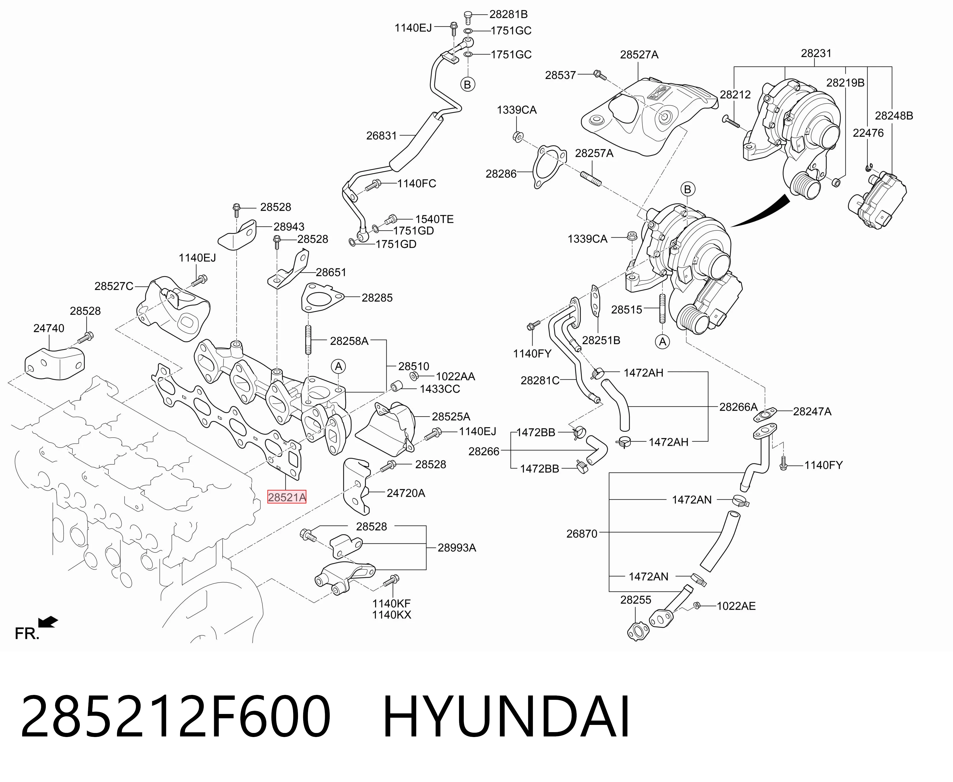 285212F600 Hyundai/Kia Uszczelka kolektora wydechowego