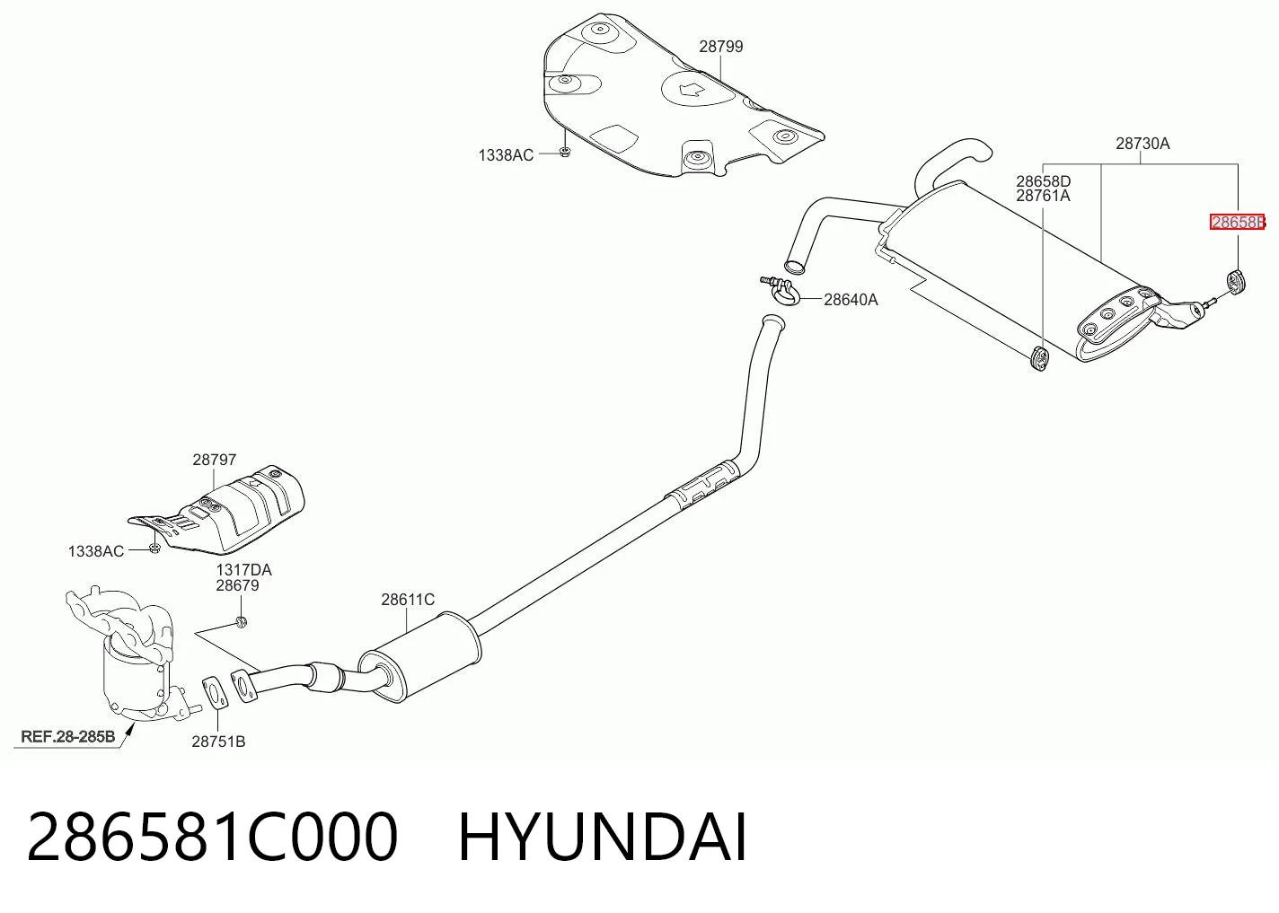 286581C000 Hyundai/Kia Poduszka mocowania tłumika