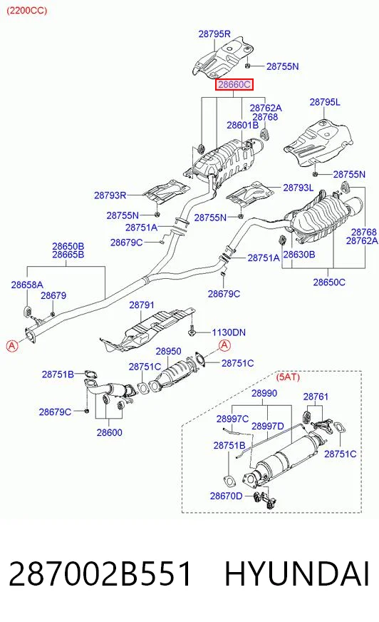Tłumik, tylna część do Hyundai Santa Fe II CM