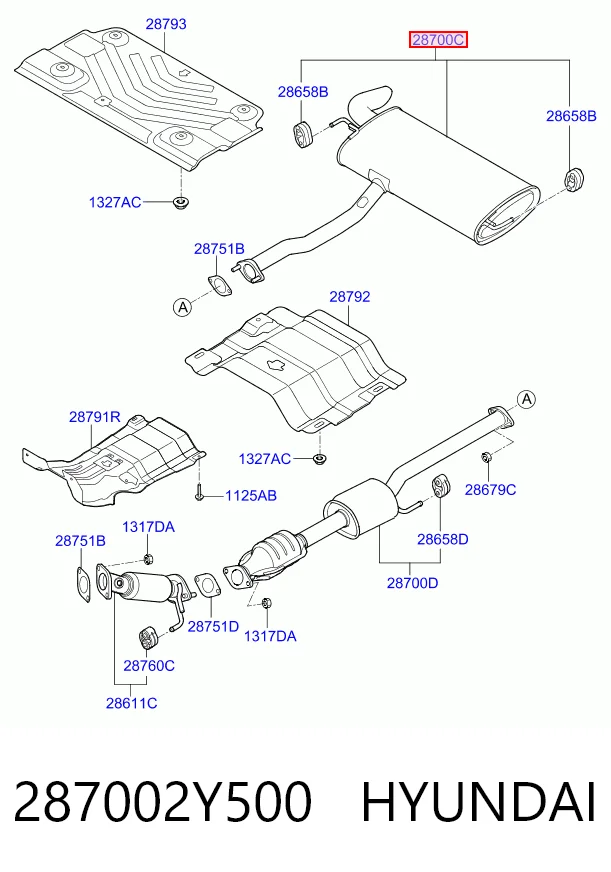 Tłumik, tylna część Hyundai Ix35 SUV (LM) (2009 - 2016) cena, od 150,31 USD