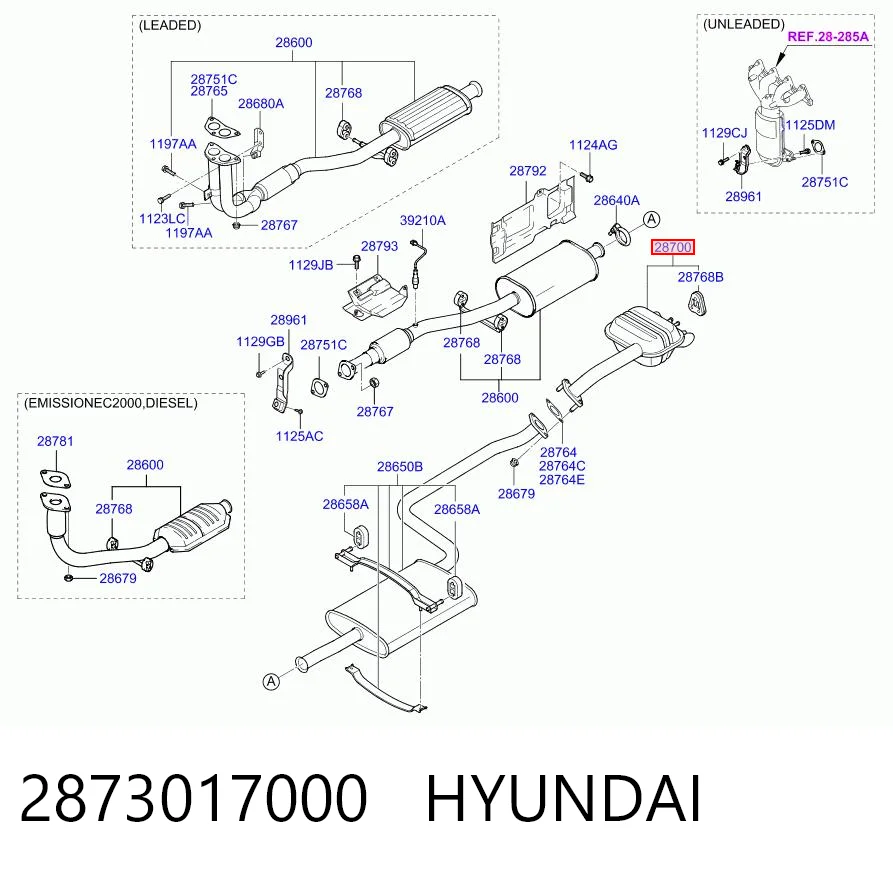Tłumik, tylna część do Hyundai Matrix  FC