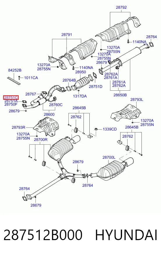 287512B000 Hyundai/Kia Uszczelka rury odbiornika tłumika
