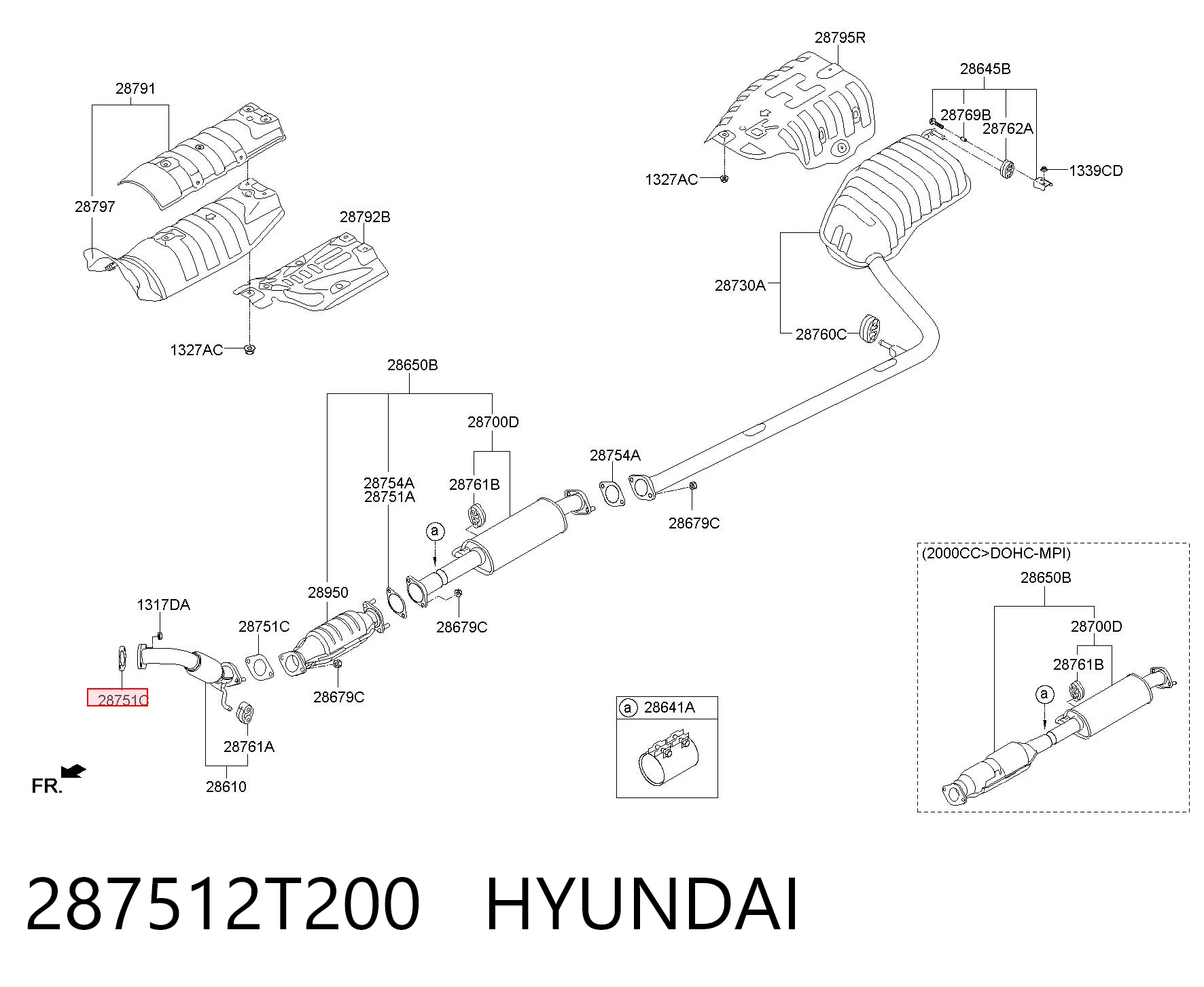 Uszczelka rury odbiornika tłumika Mitsubishi Lancer X