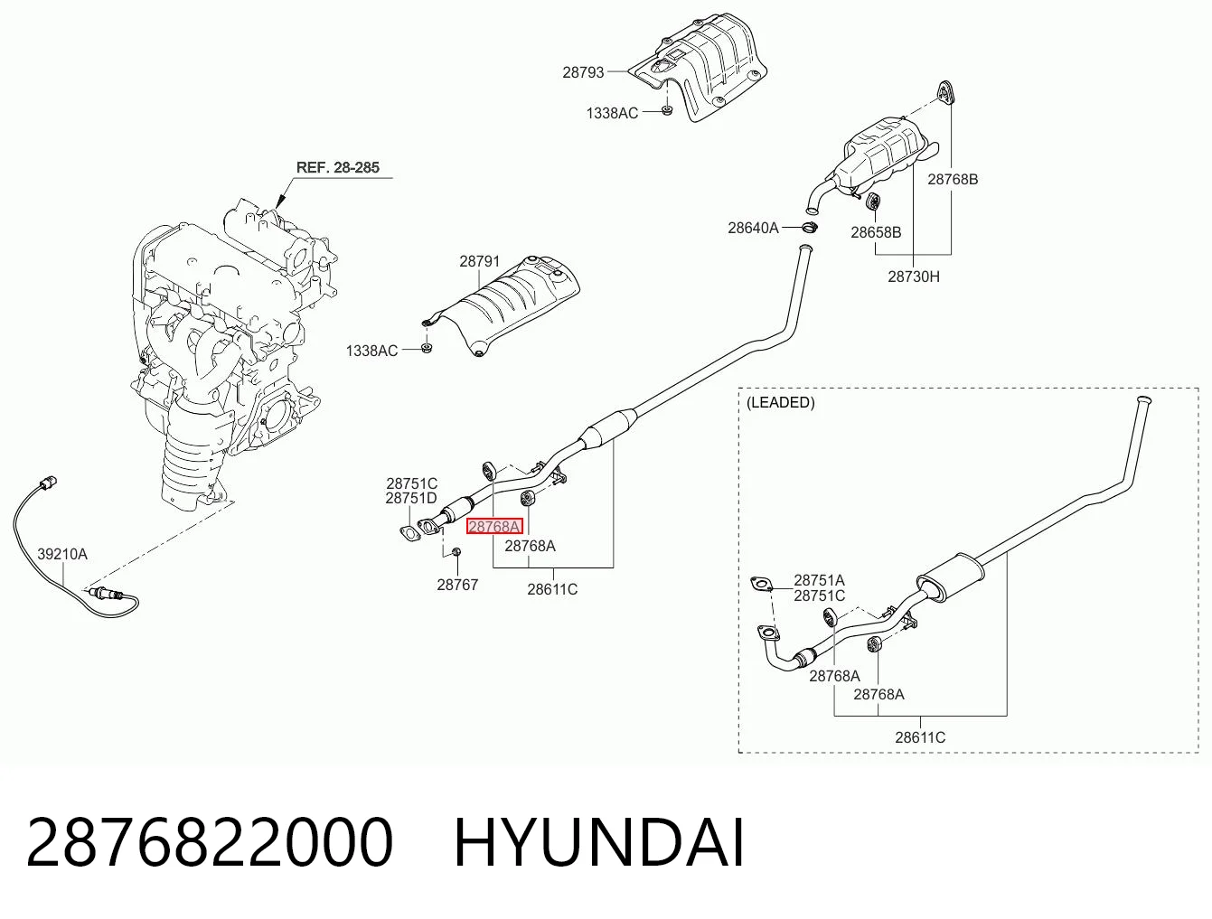 2876822000 Hyundai/Kia Poduszka mocowania tłumika