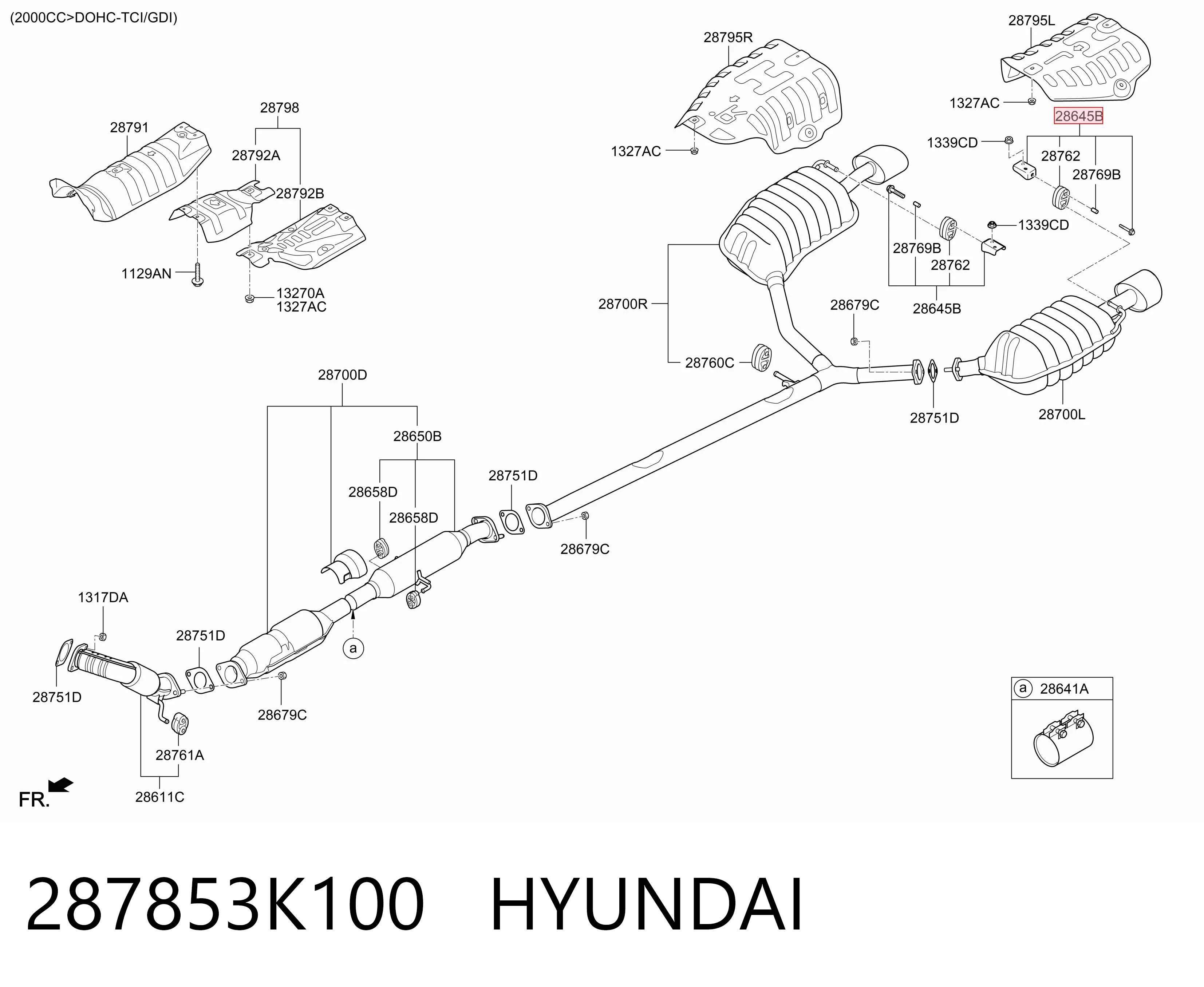 287853K100 Hyundai/Kia Poduszka mocowania tłumika