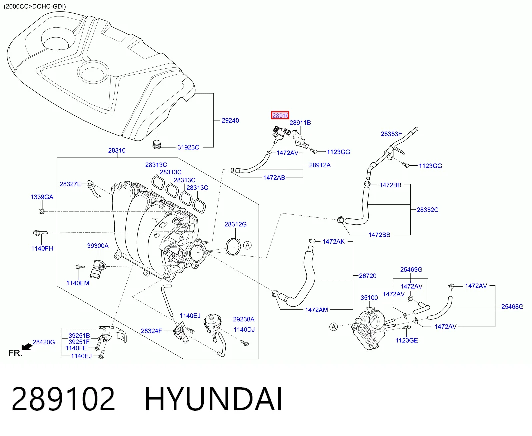 289102 Hyundai/Kia Zawór pochłaniacza oparów paliwa
