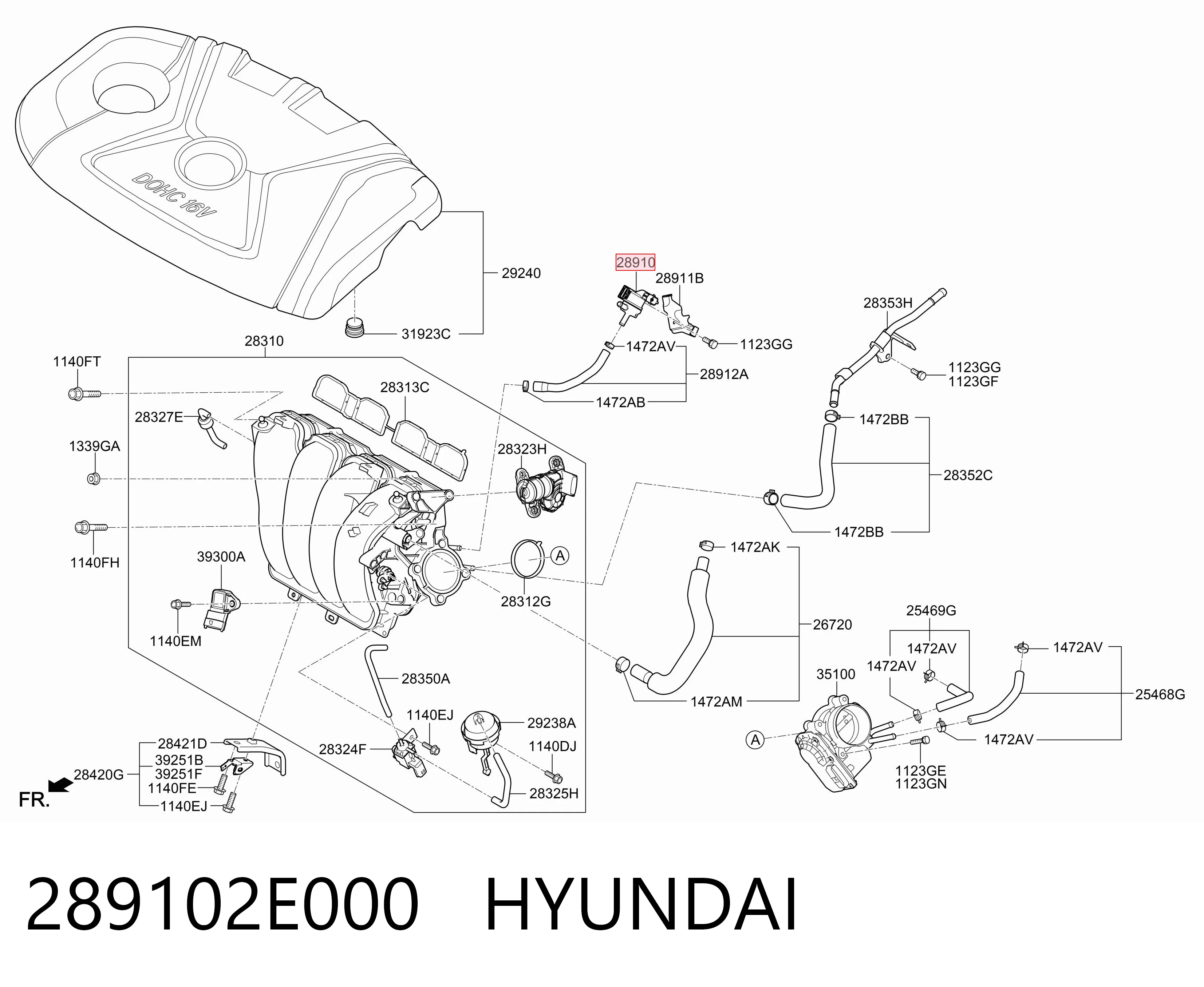 289102E000 Hyundai/Kia Zawór pochłaniacza oparów paliwa