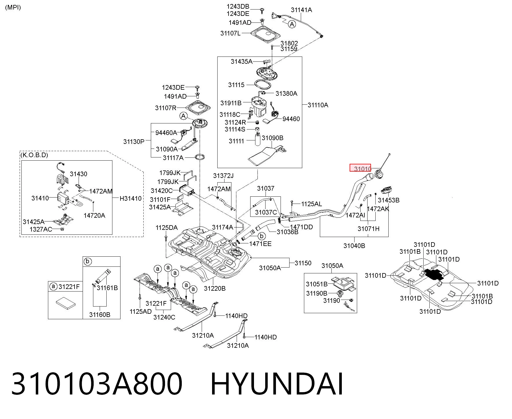 Korek wlewu paliwa Hyundai Tucson 1