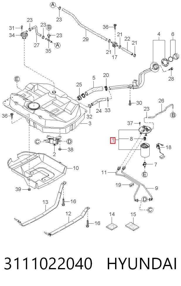 3111022040 Hyundai/Kia Element-turbina pompy paliwa