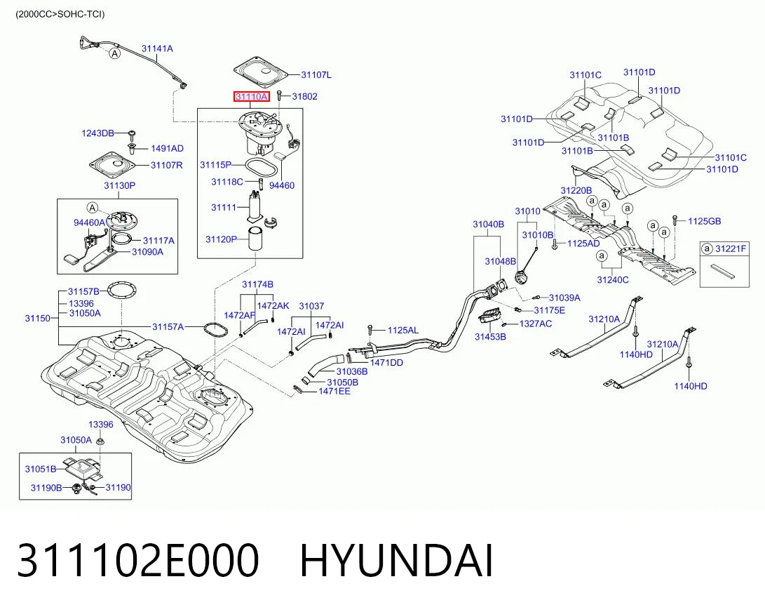 311102E000 Hyundai/Kia Moduł pompy paliwowej z czujnikiem poziomu paliwa