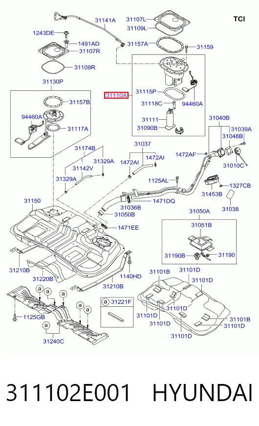 311102E001 Hyundai/Kia Moduł pompy paliwowej z czujnikiem poziomu paliwa