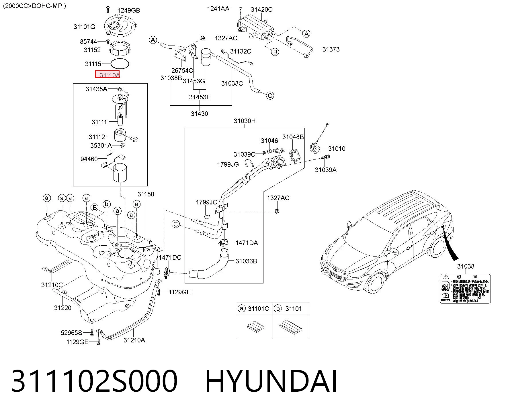 Moduł pompy paliwowej z czujnikiem poziomu paliwa do Hyundai Tucson II TM