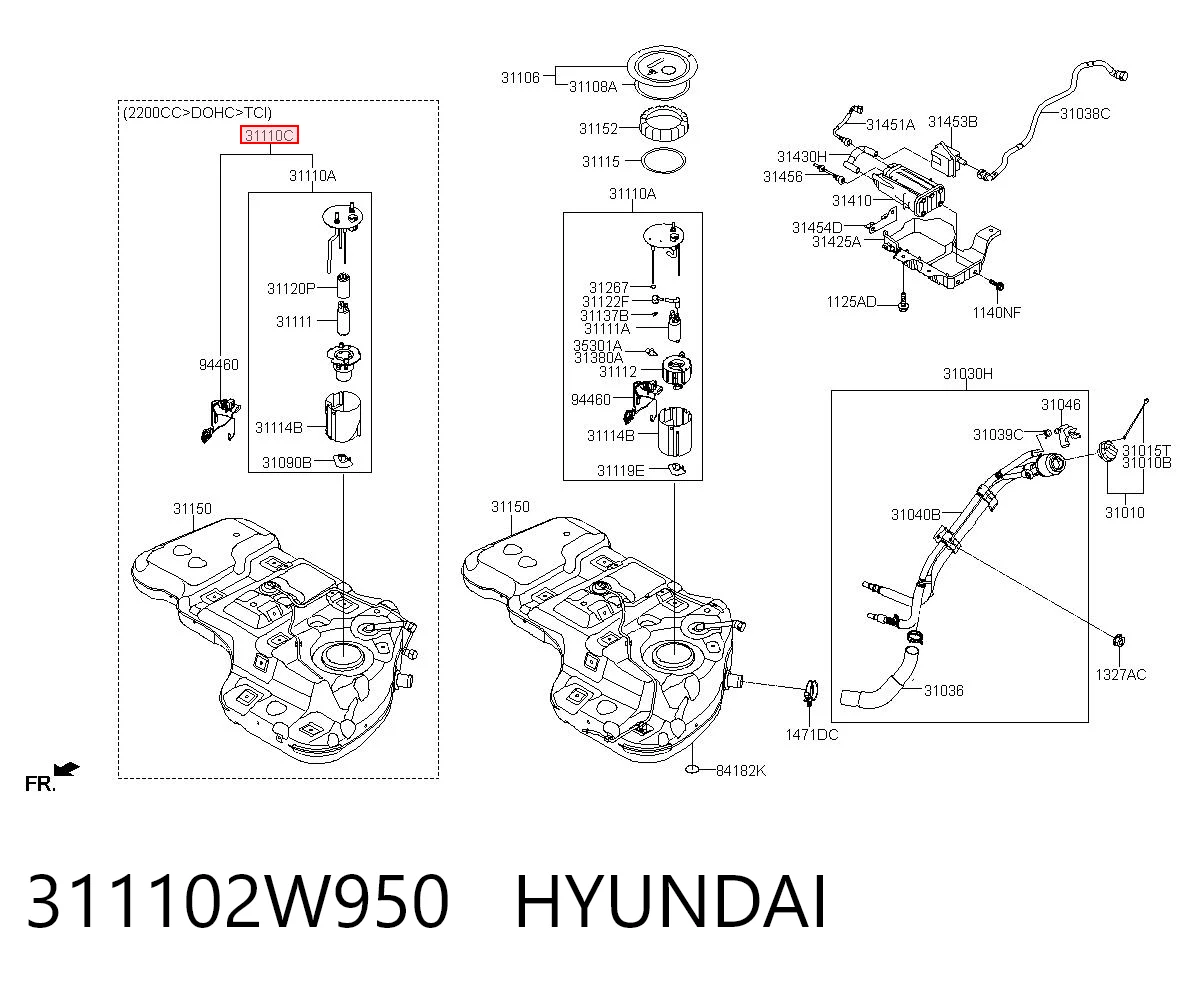 Moduł pompy paliwowej z czujnikiem poziomu paliwa do Hyundai Santa Fe III DM