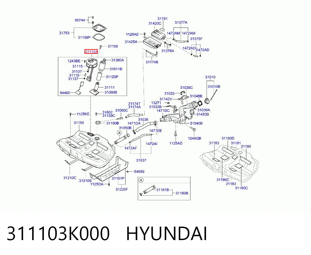 311103K000 Hyundai/Kia Moduł pompy paliwowej z czujnikiem poziomu paliwa